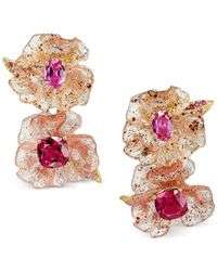 Anabela Chan - Ruby Petunia Drop Earrings - Lyst