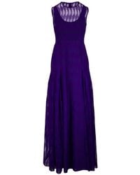 Akris - Tulle-Overlay Pleated Maxi Dress - Lyst