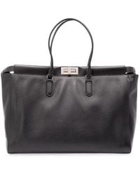 Fendi - Large Peekaboo Grained Leather Tote Bag - Lyst