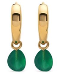Monica Vinader - Rio Onyx-Drop Huggie Earrings - Lyst