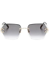 Cartier - Signature C De Cartier Geometric-Frame Sunglasses - Lyst