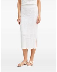 Joseph Ribkoff - Chevron-Knit Side-Slit Midi Skirt - Lyst