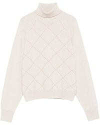 Peserico - Diamond-Pattern Turtleneck Sweater - Lyst