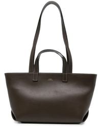 A.P.C. - Small Drummer Logo-Print Leather Tote Bag - Lyst