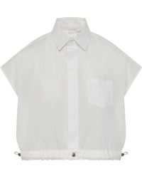 Sacai - Popeline Blouse Met Trekkoord Bij De Zoom - Lyst