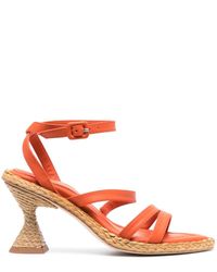 Paloma Barceló - 90mm Heeled Leather Sandals - Lyst