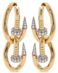 David Webb - Double Bent Nail Diamond Earrings - Lyst