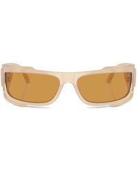 Versace - Logo-Plaque Rectangular-Frame Sunglasses - Lyst