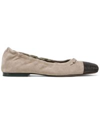 Brunello Cucinelli - Suede Precious Toe Ballet Flats - Lyst