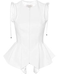 V:PM ATELIER - Koa Strap-Detail Peplum Top - Lyst