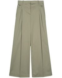 Kiton - Poplin Wide-Leg Trousers - Lyst