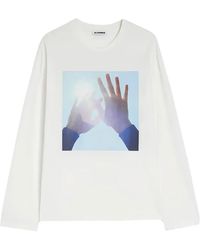 Jil Sander - Print-Detail Long-Sleeved Top - Lyst
