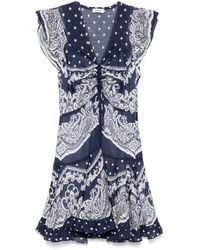 Sandro - Satin Bandana Print Mini Dress - Lyst