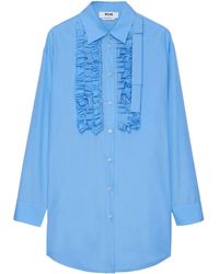 MSGM - Ruffled Poplin Mini Dress - Lyst
