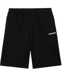 Burberry - Short De Sport En Coton À Logo Imprimé - Lyst