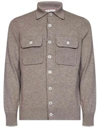 Brunello Cucinelli - Cashmere Shirt-Style Cardigan With Chest Pockets - Lyst