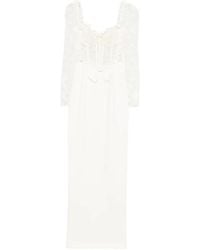Alessandra Rich - Lace Bow Maxi Dress - Lyst