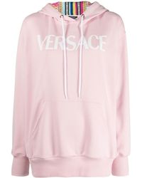 Versace - Panelled Print Hooded Sweatshirt - Lyst