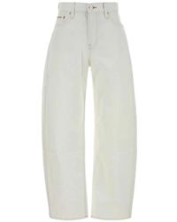 Calvin Klein - Logo-Patch Wide-Leg Jeans - Lyst