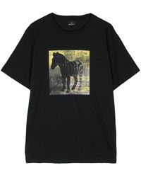 PS by Paul Smith - Zebra Square-print Cotton T-shirt - Lyst