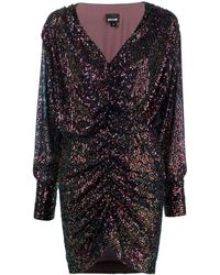 Just Cavalli - Ruched Sequin-embellished Mini Dress - Lyst