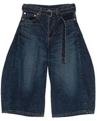Sacai - Belted Wide-Leg Jeans - Lyst