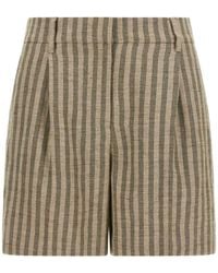 Brunello Cucinelli - Striped Pleated Shorts - Lyst