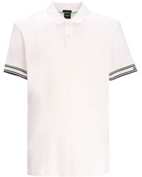 BOSS - Polo con puños a rayas - Lyst