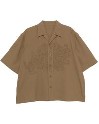 Homme Plissé Issey Miyake - Embroidered Short-Sleeve Shirt - Lyst