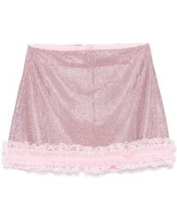 Self-Portrait - Crystal-Embellished Mini Skirt - Lyst