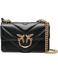 Pinko - Love Bag Mini Chevron-Quilted Nappa Leather Crossbody Bag - Lyst