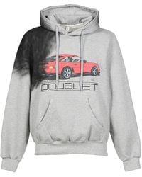 Doublet - Exhaust Stained Drawstring Cotton Hoodie - Lyst