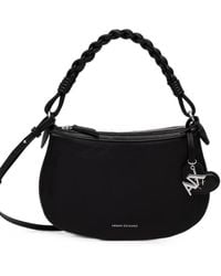 ARMANI EXCHANGE - Braided-Handle Logo-Charm Shoulder Bag - Lyst
