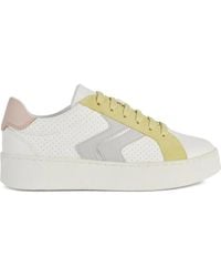 Geox - Skyely Perforated-panel Leather Sneakers - Lyst