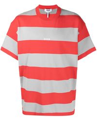 MSGM - T-Shirt A Righe - Lyst
