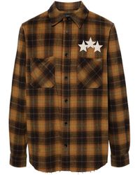 Amiri - Star Leather Flannel Shirt - Lyst