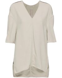 Rick Owens - V-Neck Drop-Shoulder Blouse - Lyst