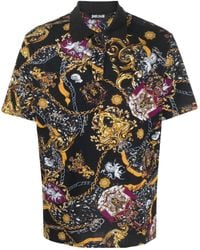 Just Cavalli - Baroque-print Cotton Polo Shirt - Lyst