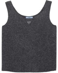 Prada - Top Sin Mangas Shetland De Lana - Lyst