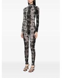 Tessitura - Snakeskin-Print Long-Sleeve Jumpsuit - Lyst