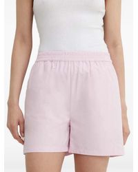 Résumé - Elasticated-Waistband Logo-Embroidered Shorts - Lyst