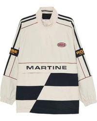 Martine Rose - Panelled Logo-Emblem Half-Zip Sweater - Lyst