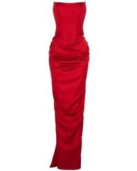 V:PM ATELIER - Flavia Corset-Style Draped Maxi Dress - Lyst