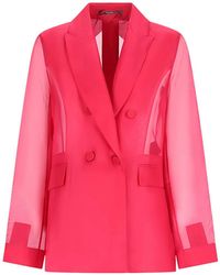 Max Mara - Double-Breasted Sheer Jacket - Lyst