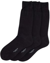 ZEGNA - Ribbed-Knit Socks (Set Of Three) - Lyst