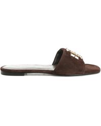 Tory Burch - Suede Flat Sandals - Lyst