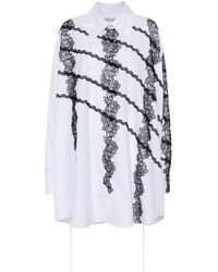 Viktor & Rolf - Lace-appliqué Cotton Shirt Dress - Lyst