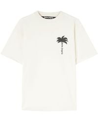 Palm Angels - T-shirt en coton à imprimé palmier - Lyst