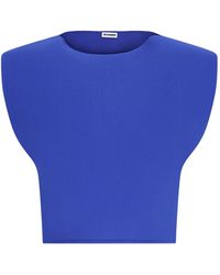 Jil Sander - Padded-Shoulder Cropped Top - Lyst