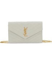 Saint Laurent - Cassandre Leather Wallet On Chain - Lyst